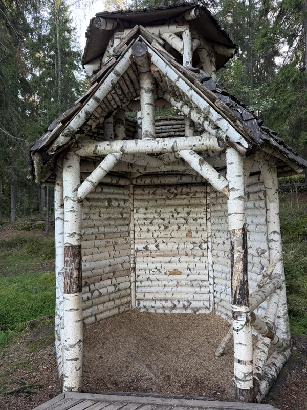Беседка из берёзовых стволов