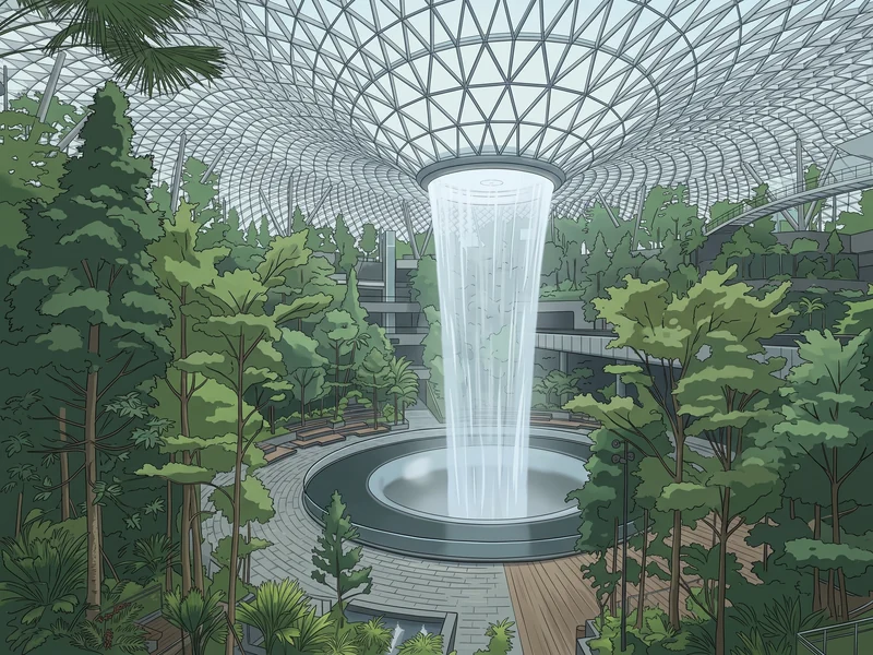 Водопад Rain Vortex в Jewel Changi