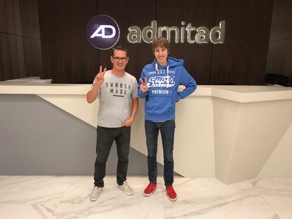 Александр Борцов и Алексей Терехов в офисе Admitad