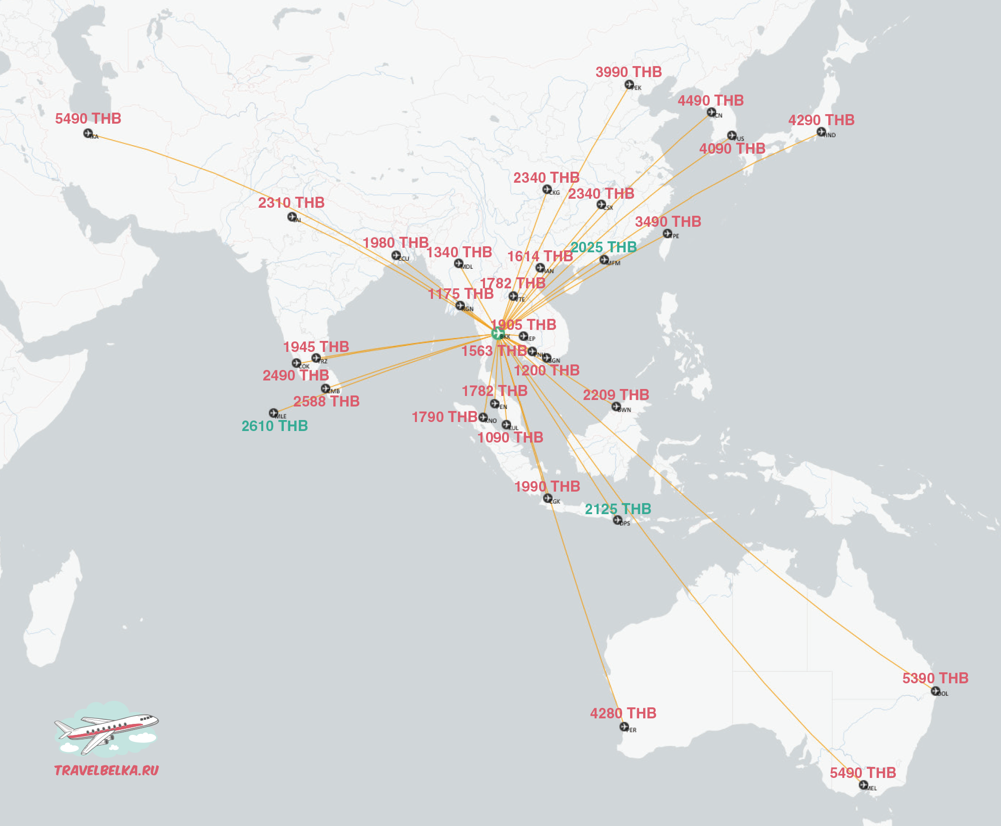 Карта полета москва бангкок