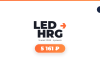LED HRG branding with orange arrow, date May 5, 2026, and prize 5 161 ₽ in an orange rounded button on a white background.