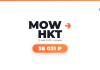 MOW HKT logo with orange arrow, date 15 май 2026 • прямой and prize 38 031 ₽ on a white background. RT badge in top-right.