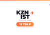 KZNIST logo with orange arrow, date 20 May 2026 • прямой, and a rounded orange badge showing 12 738 ₽ on a white background.