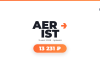 Live event banner: AERIST logo with an orange arrow, date 3 июля 2026 · прямой, and an orange rounded pill showing 13 231 ₽; RT badge in top-right.